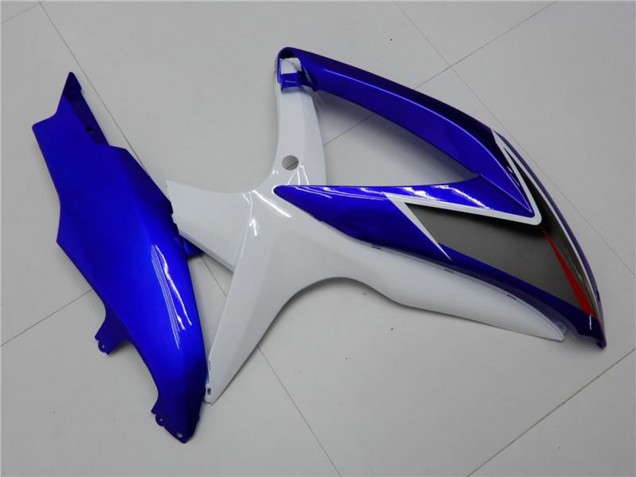 Suzuki GSXR 600/750 Motorrad Verkleidung 2008-2010 - Weiss Blau Schwarz Rot Linie