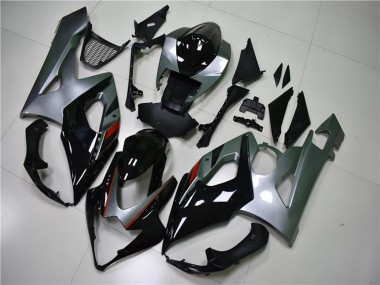 Suzuki GSXR 1000 Motorrad Verkleidung 2005-2006 - Glanzendes Schwarz Silber