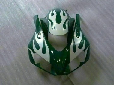 Honda CBR1000RR Motorrad Verkleidung 2006-2007 - Weiss Grun Flamme