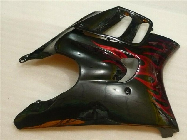 Honda CBR600 F3 Motorrad Verkleidung 1995-1996 - Glanzendes Schwarz Rot Flamme