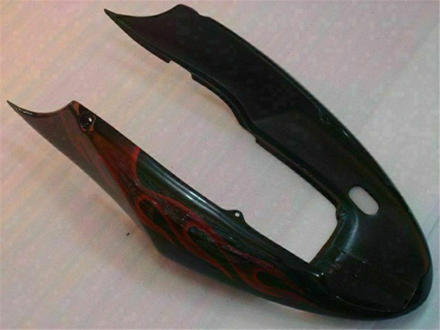 Honda CBR600 F4i Motorrad Verkleidung 2004-2007 - Glanzendes Schwarz Rot Flamme