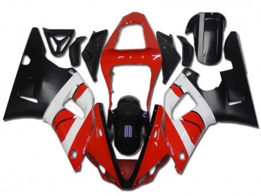Yamaha YZF R1 Motorrad Verkleidung 2000-2001 - Rot Weiss Glanzendes Schwarz