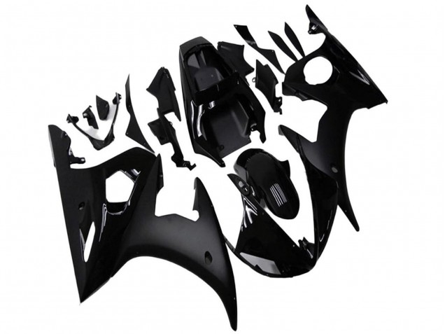 Yamaha YZF R6 Motorrad Verkleidung 2003-2004 - Glanzendes Schwarz Matt Schwarz