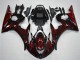 Yamaha YZF R6 Motorrad Verkleidung 2003-2004 - Glanzendes Schwarz Rot Flamme