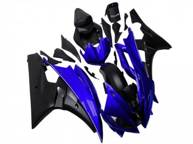 Yamaha YZF R6 Motorrad Verkleidung 2006-2007 - Blau Matt Schwarz