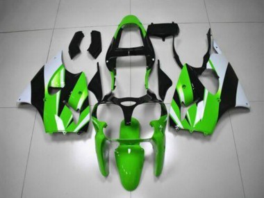 Kawasaki ZX6R Motorrad Verkleidung Kit 2000-2002 - Grun Weiss Schwarz