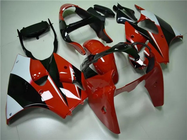 Kawasaki ZX6R Motorrad Verkleidung 2000-2002 - Weiss Rot Glanzendes Schwarz