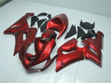 Kawasaki ZX6R Motorrad Verkleidung 2005-2006 - Bonbon Rot