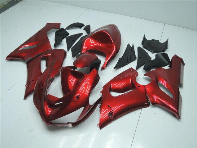 Kawasaki ZX6R Motorrad Verkleidung 2005-2006 - Bonbon Rot