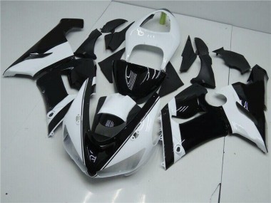 Kawasaki ZX6R Motorrad Verkleidung 2005-2006 - Weiss Glanzendes Schwarz