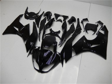 Kawasaki ZX6R Motorrad Verkleidung 2009-2012 - Glanzendes Schwarz