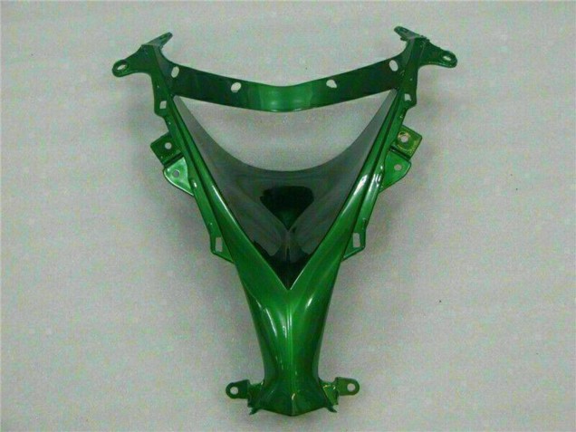 Kawasaki ZX10R Motorrad Verkleidung 2008-2010 - Glanzendes Schwarz Grun Flamme