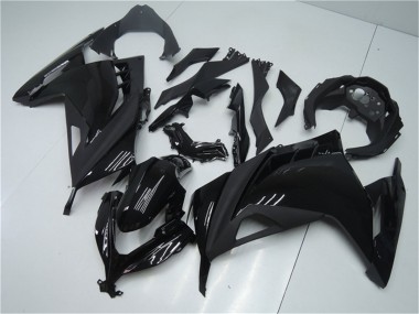 Kawasaki Ninja 300 EX300R Motorrad Verkleidung 2013-2024 - Glanzendes Schwarz Matt Schwarz