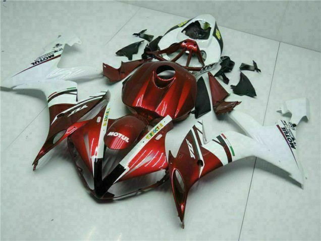 Yamaha YZF R1 Motorrad Verkleidung 2004-2006 - Weiss Rot Gelb Motul 46