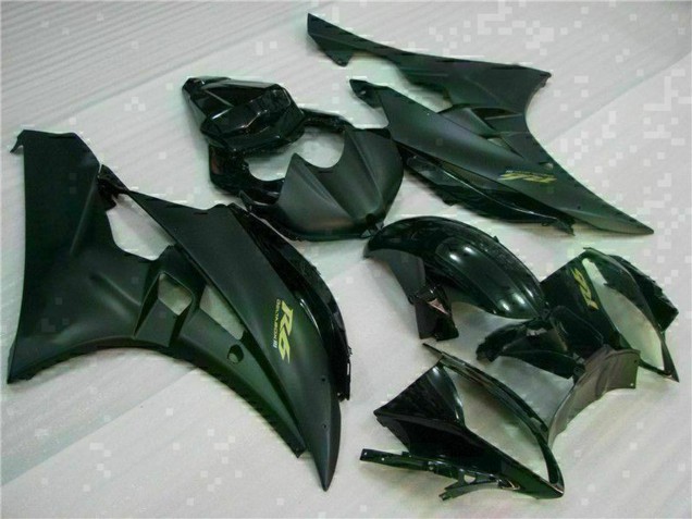 Yamaha YZF R6 Motorrad Verkleidung 2006-2007 - Glanzendes Schwarz Matt Schwarz Gold Aufkleber