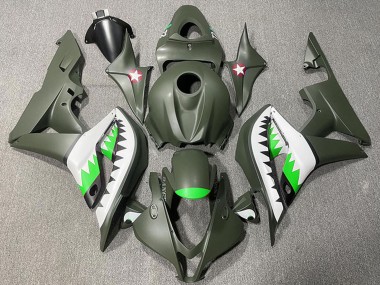 Honda CBR600RR Motorrad Verkleidung 2007-2008 - Armee Grun Weiss Grun Hai