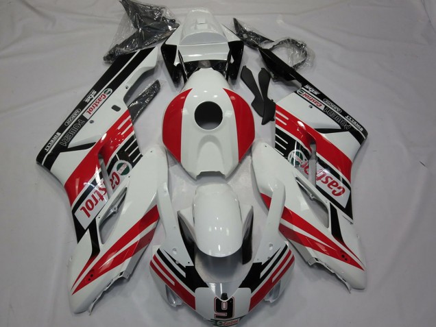 Honda CBR1000RR Motorrad Verkleidung 2004-2005 - Weiss Rot Glanzendes Schwarz Castrol 9