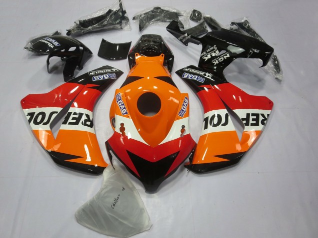 Honda CBR1000RR Motorrad Verkleidung 2008-2011 - Orange Weiss Rot Glanzendes Schwarz Repsol