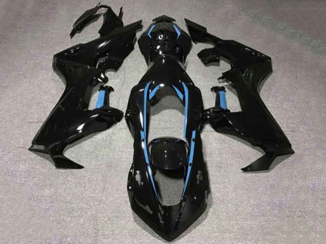 Honda CBR1000RR Motorrad Verkleidung 2017-2023 - Glanzendes Schwarz Hellblau Linie