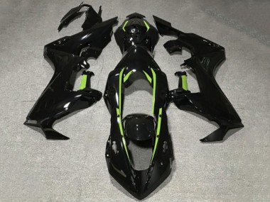 Honda CBR1000RR Motorrad Verkleidung 2017-2023 - Glanzendes Schwarz Limetten Grun Linie
