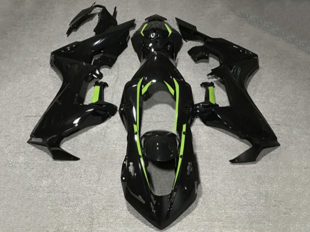 Honda CBR1000RR Motorrad Verkleidung 2017-2023 - Glanzendes Schwarz Limetten Grun Linie