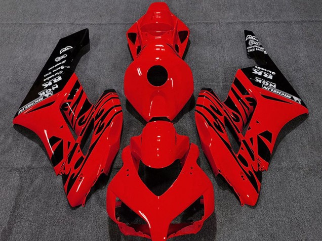 Honda CBR1000RR Motorrad Verkleidung 2004-2005 - Rot Glanzendes Schwarz Flamme