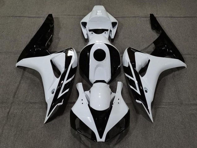 Honda CBR1000RR Motorrad Verkleidung 2006-2007 - Weiss Glanzendes Schwarz