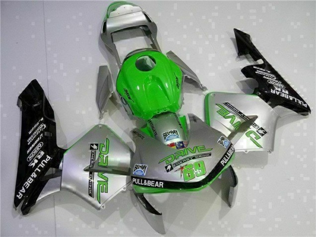 Honda CBR600RR Motorrad Verkleidung 2003-2004 - Silber Grun Glanzendes Schwarz
