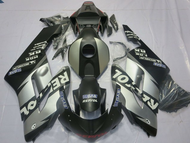 Honda CBR1000RR Motorrad Verkleidung 2004-2005 - Silber Grau Matt Schwarz Repsol