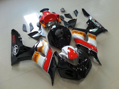 Honda CBR1000RR Motorrad Verkleidung 2006-2007 - Orange Weiss Rot Glanzendes Schwarz Pirelli Rennen