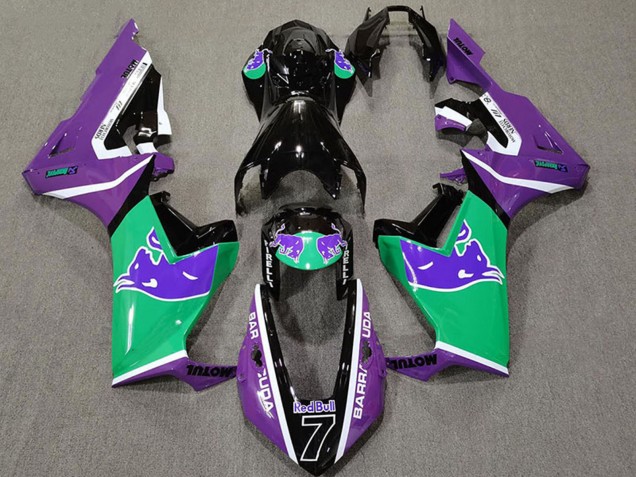 Honda CBR1000RR Motorrad Verkleidung 2017-2023 - Lila Grun Glanzendes Schwarz Red Bull