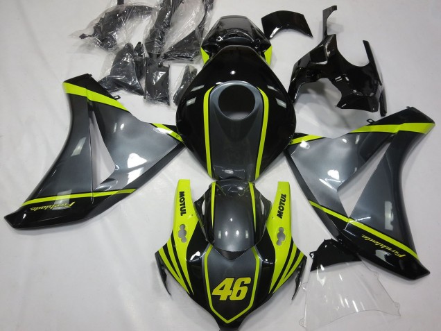 Honda CBR1000RR Motorrad Verkleidung 2008-2011 - Grau Gelb Glanzendes Schwarz 46