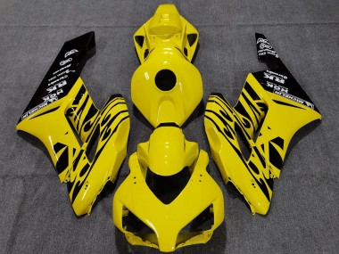 Honda CBR1000RR Motorrad Verkleidung 2004-2005 - Gelb Glanzendes Schwarz Flamme
