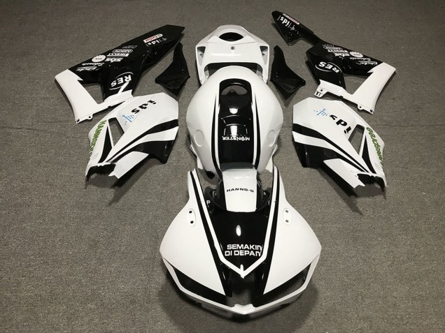 Honda CBR600RR Motorrad Verkleidung 2013-2023 - Weiss Glanzendes Schwarz