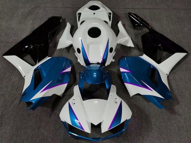 Honda CBR600RR Motorrad Verkleidung 2013-2023 - Weiss Blau Glanzendes Schwarz