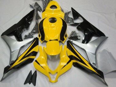 Honda CBR600RR Motorrad Verkleidung 2007-2008 - Silber Gelb Glanzendes Schwarz