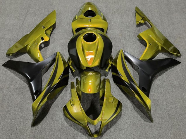 Honda CBR600RR Motorrad Verkleidung 2007-2008 - Gold Matt Schwarz OEM Stil