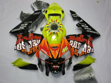 Honda CBR600RR Motorrad Verkleidung 2005-2006 - Vibrant Gelb Schwarz Rossi