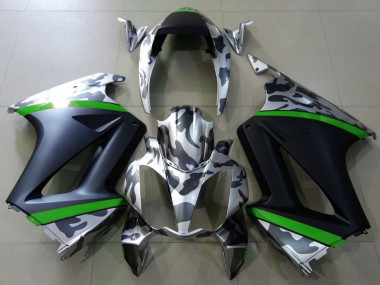Honda VFR 800 Motorrad Verkleidung 2002-2013 - Grau Camouflage Grun Matt Schwarz