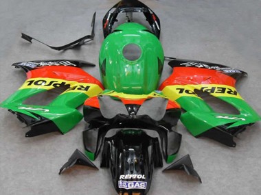 Honda VFR 800 Motorrad Verkleidung 2002-2013 - Grun Gelb Rot Schwarz Repsol