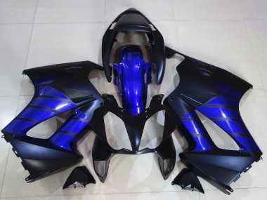 Honda VFR 800 Motorrad Verkleidung 2002-2013 - Glanzendes Blau Matt Blau Matt Schwarz