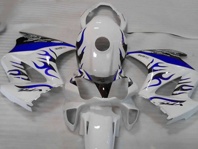 Honda VFR 800 Motorrad Verkleidung 2002-2013 - Weiss Blau Flamme