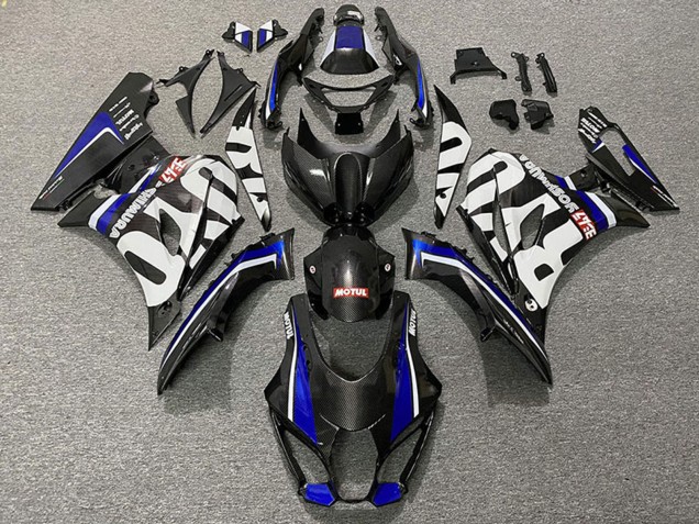 Suzuki GSXR 1000 Motorrad Verkleidung 2017-2024 - Carbonfaser Stil Blau