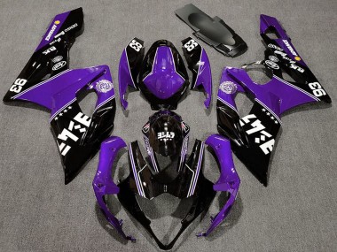 Suzuki GSXR 1000 Motorrad Verkleidung 2005-2006 - Lila Glanzendes Schwarz Weiss