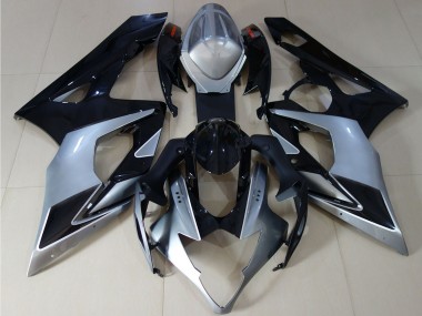 Suzuki GSXR 1000 Motorrad Verkleidung 2005-2006 - Glanzendes Schwarz Silber