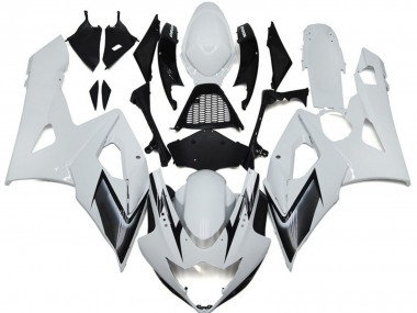 Suzuki GSXR 1000 Motorrad Verkleidung 2005-2006 - Glanzendes Weiss Silber Schwarz