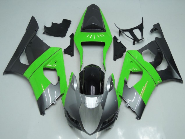 Suzuki GSXR 1000 Motorrad Verkleidung 2003-2004 - Grun Silber Schwarz