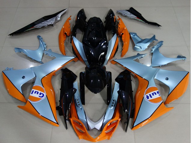 Suzuki GSXR 1000 Motorrad Verkleidung 2009-2016 - Hellblau Orange Schwarz Gulf