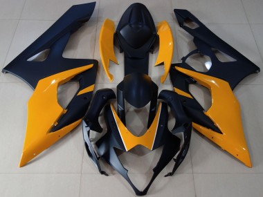 Suzuki GSXR 1000 Motorrad Verkleidung 2005-2006 - Matt Schwarz Hellorange