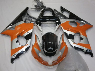 Suzuki GSXR 1000 Motorrad Verkleidung 2000-2002 - Orange Silber Glanzendes Schwarz OEM Stil